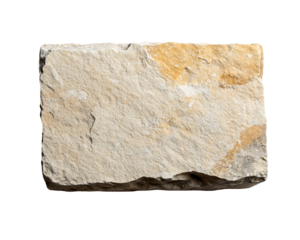 Light Beige and Yellow Rough Hewn Stone with Irregular Edges, PNG