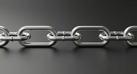 Obraz premium Metallic Chain Links on Dark Surface for Strong Connection Symbolism