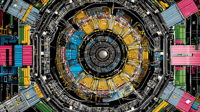 A graphic representation of the hadron collider