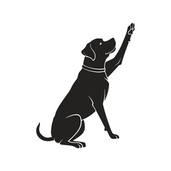 Dog silhouette black vector illustration, canine, pet, animal