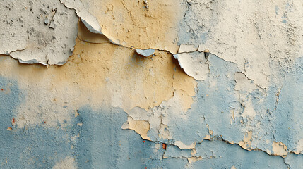 A textured and distressed grungy wall with peeling paint