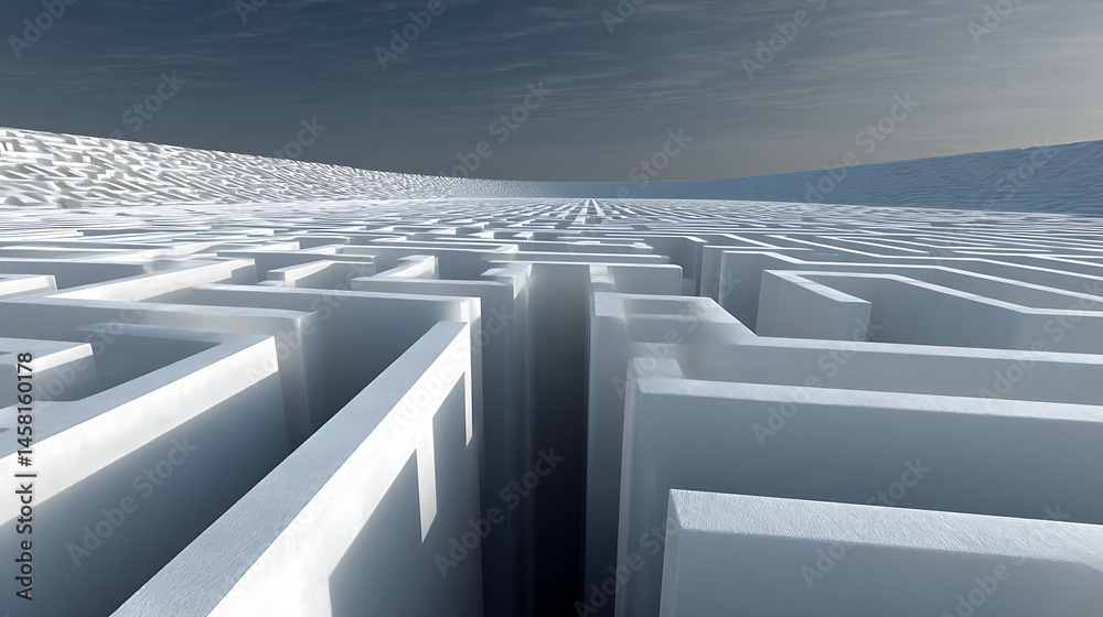 Poster abstract 3d maze structure design