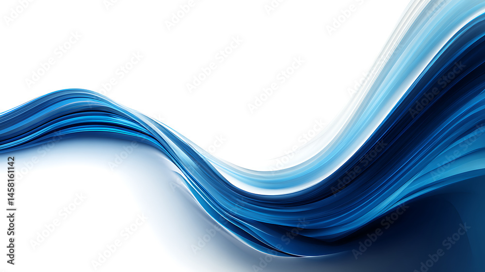 Poster abstract blue wave design on white background for creative concepts