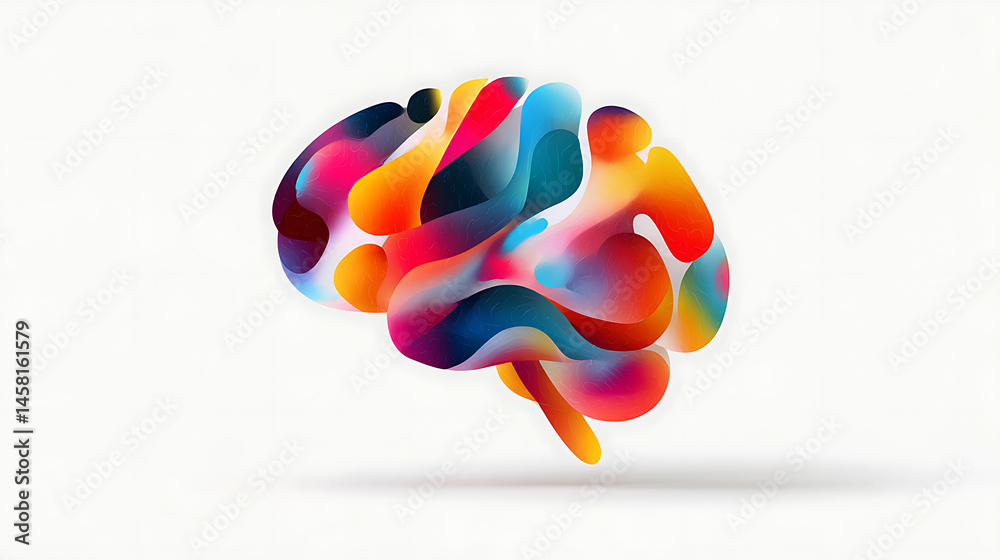 Poster abstract colorful brain, idea concept