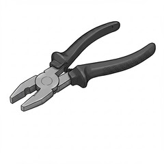 精密なペンチ図解 黒ハンドル 実用的デザイン