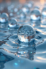 water drops on blue background