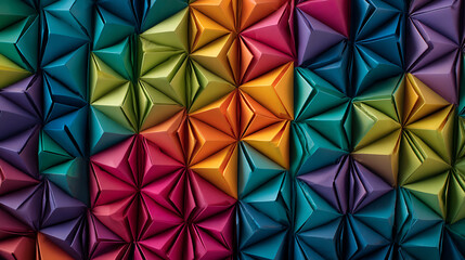 Fototapeta premium Abstract colorful origami paper wallpaper background