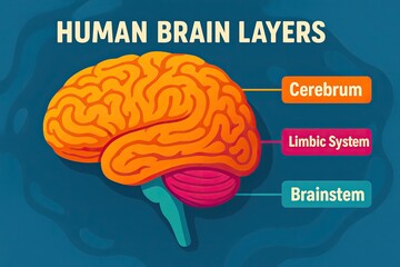 Detailed Illustration of Human Brain Layers and Their Functions
