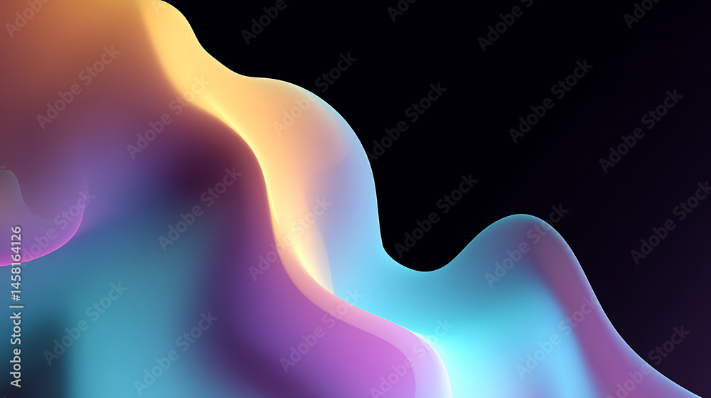 Poster abstract liquid holographic gradient shape