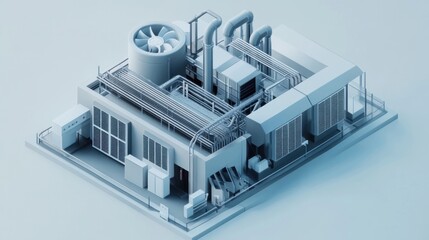 Industrial complex isometric view