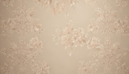 Subtle beige damask with delicate floral details; perfect for background , vintage, aesthetic
