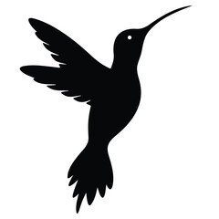 Fototapeta premium Minimalist Hummingbird Silhouette Vector Art
