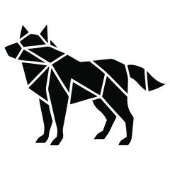 Obraz premium Geometric Wolf Silhouette Design Abstract Animal Art Graphic Canine Illustration