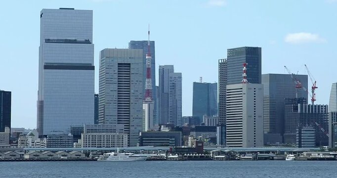 (東京都-風景動画)東京ベイエリア風景