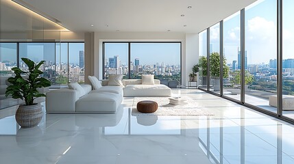 High rise apartment panoramic interior high resolution picture