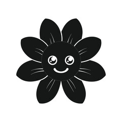 Silhouette of a flower vector illustration, elegant black floral shape, for decoration, nature, botanical