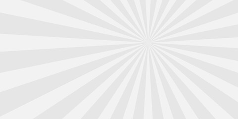 Light grey gradient Sunburst background. Geometric abstract white and gray cartoon, poster wallpaper. Abstract white sun rays sunburst backdrop background.