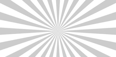 Light grey gradient Sunburst background. Geometric abstract white and gray cartoon, poster wallpaper. Abstract white sun rays sunburst backdrop background.