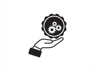 thinking, Engineering, engineer, head, gear icon vector
