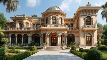 Obraz premium Lavish renaissance revival estate in classical style high resolution image