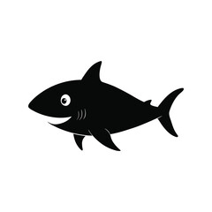 Silhouette of a shark vector illustration