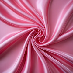 Obraz premium Soft and Shimmery Pink Satin Fabric Texture with Elegant Waves and Pleats for Fashion, Interior Design, and Textile Backgrounds