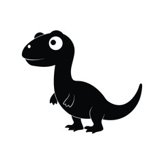 Dino silhouette vector illustration. prehistoric creature design, dinosaur icon, ancient animal figure, extinct species