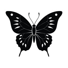 Butterfly In Flight Vector Silhouette
