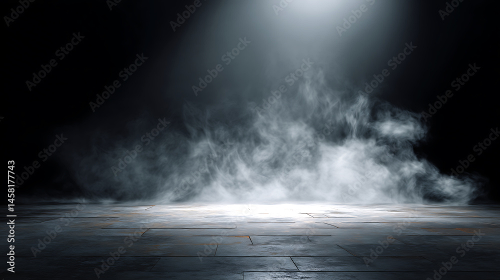 Aufkleber empty dark background with smoke or fog on the floor