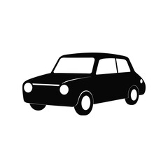 Car silhouette vector illustration. black vehicle, automobile graphic icon, transportation design element