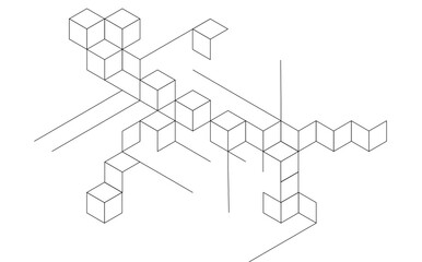 Vector illustration of abstract geometric background with isometric shape blocks