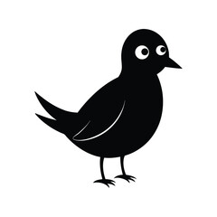 Bird silhouette vector illustration. flying animal black, avian icon graphic, wildlife