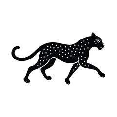 Fototapeta premium Cheetah Running Body Stretched Vector Silhouette