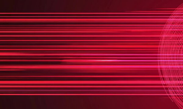Digital Red Motion Lines & Circles Background for Tech Presentations