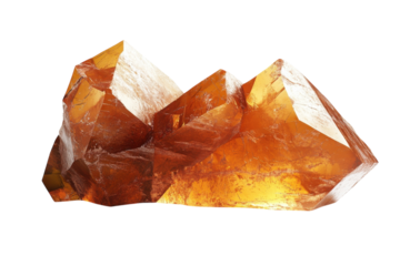 Luminous amber quartz cluster a fiery gemstone marvel against a black backdrop Intricate crystalline on transparent background