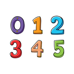 Colorful numbers vector illustration. vibrant numeric set, multicolor digits, creative education and learning elements
