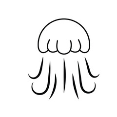 Jellyfish logo icon illustration flat