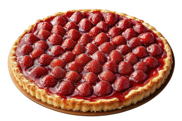 Luscious strawberry pie a delightful dessert with glistening red strawberries in a sweet glaze atop a on transparent background