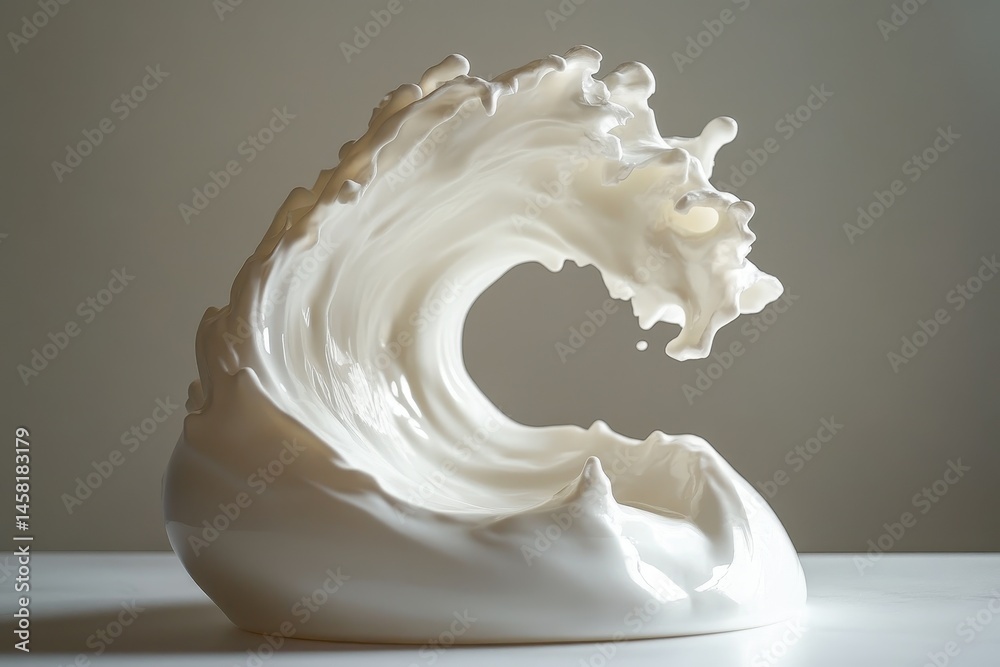 Leinwandbilder creative representation of a wave in slow motion showcasing fluid dynamics and artistic design, fant