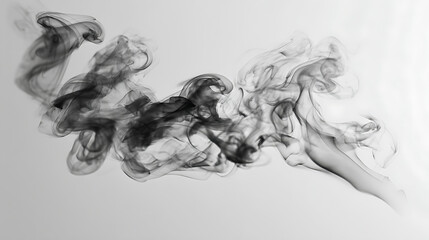 Fototapeta premium Smoke in monochrome on a plain background