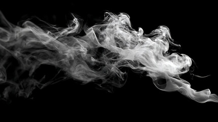 Smoke in monochrome on a plain background