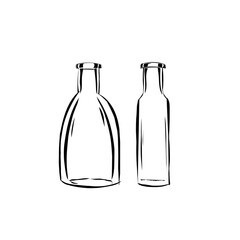 Hand drawing  bottle of wine vector