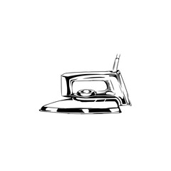 Hand drawing iron isolated on white background