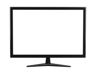 Modern flat screen monitor or television isolated on a transparent background