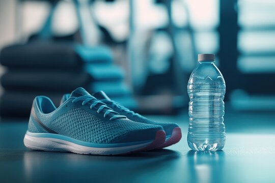 Fitness essentials: sneakers and water bottle for an active lifestyle Stay hydrated