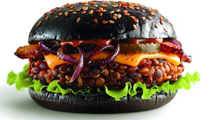 The Ultimate Gourmet Black Bun Veggie Burger
