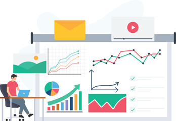 Business dashboard or performance tracker, real-time data or live analytics, KPI tracking or key metrics, data visualization or chart representation, financial overview or revenue tracking, sales perf