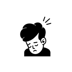 Minimalist Depressed and Exhausted  Tired Person Icon