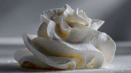 A whipped pick swirl against a unobjectionable livid background, perfect for afters photography.