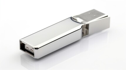 Sleek metallic flash drive